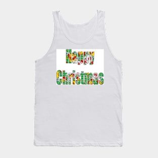 Canal flowers pattern happy christmas Tank Top